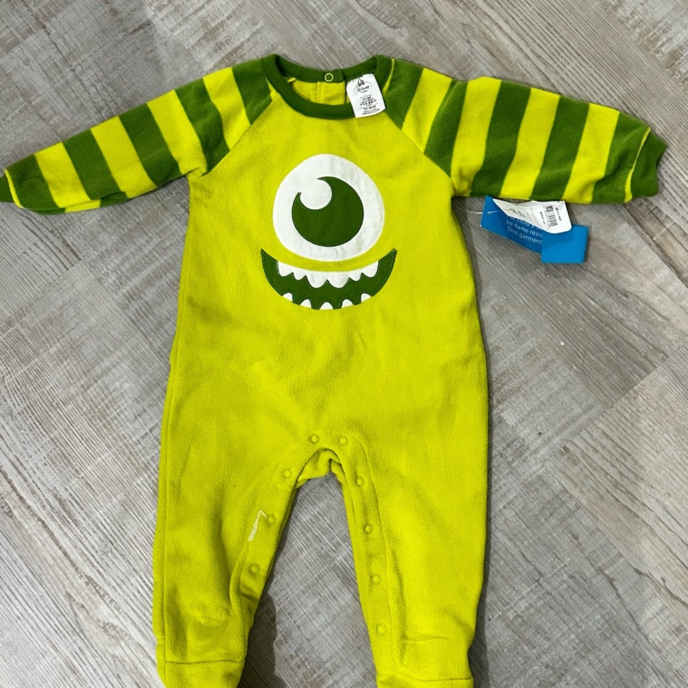 Disney Green and Yellow Monster Kids Footie